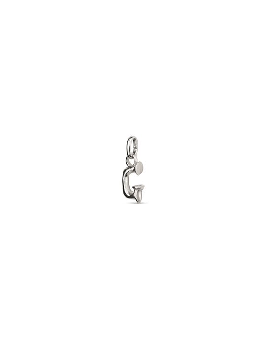 Small G initial charm, Silver, large